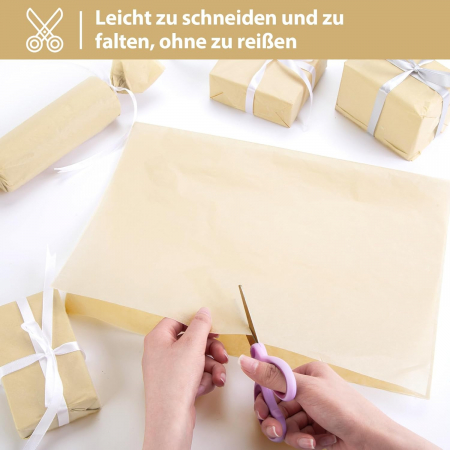 Hartie fina de ambalat cadouri, Crem 50x35cm set 75 buc [3]