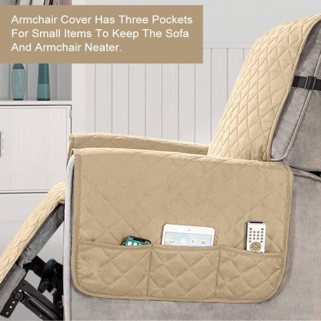 Husa crem pentru fotoliu, cu protectie cotiere, moale, lavabila, 68.6x63,5x55.9 cm [1]