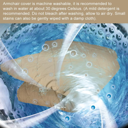 Husa crem pentru fotoliu, cu protectie cotiere, moale, lavabila, 68.6x63,5x55.9 cm [2]