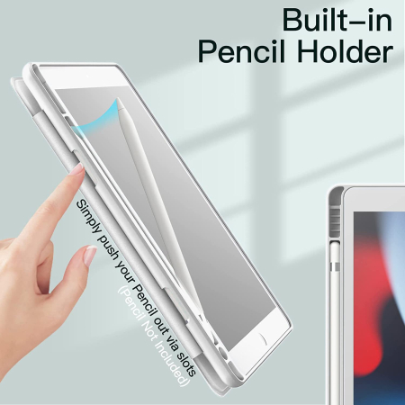 Husă argintie pentru iPad 10,2 inchi a 9-a a 8-a a 7-a generație, 2021 2020 2019, carcasă din spate tare, cu suport pentru tabletă la atingere moale, trezire automată [1]