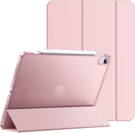 huse tablete - Husa roz perlat tableta iPad Air 11 Air 4/5/11", TPU, suport Pencil