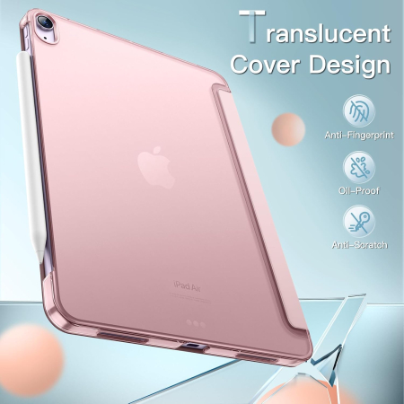 Husa roz perlat tableta iPad Air 11 Air 4/5/11", TPU, suport Pencil [3]