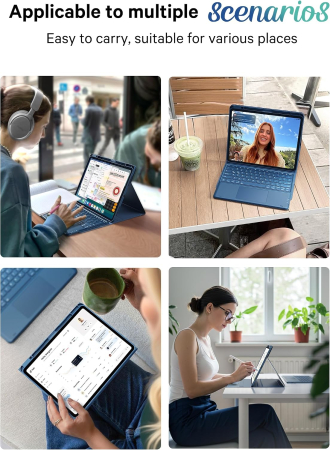 Husă cu Tastatură CHESONA pentru iPad Pro 12.9 / Air 13, Trackpad, Navy Blue, 660 g [6]