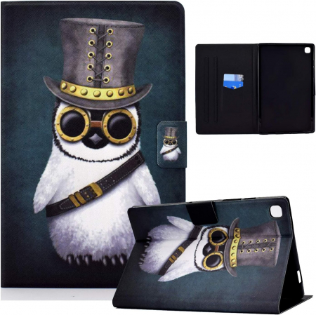 Husă carte compatibila tabletă Samsung Galaxy Tab A7 Lite 8,7 inchi 2021 SM-T220/T225, piele PU, Pinguin [6]