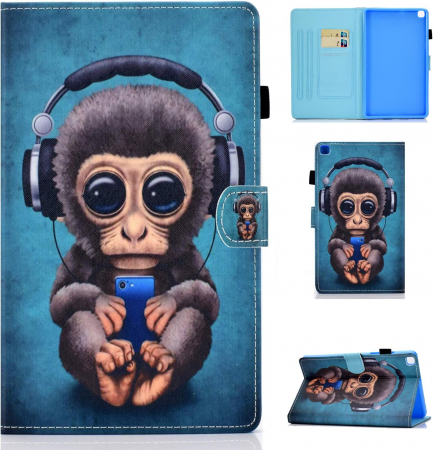Husă carte compatibila tabletă Samsung Galaxy Tab A7 Lite 8,7 inchi 2021 SM-T220/T225, piele PU, Maimuta [8]
