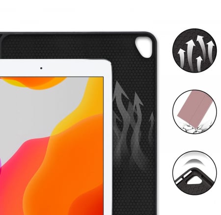 Husa compatibila cu iPad 10.2 inch / i Pad 10.5, cu tastatura, inchidere magnet, piele PU roz [5]