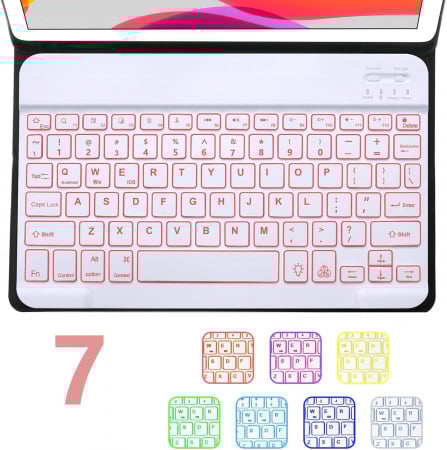 Husa compatibila cu iPad 10.2 inch / i Pad 10.5, cu tastatura, inchidere magnet, piele PU roz [2]