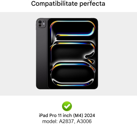 Husa compatibila cu iPad Pro 11 inch M4 2024, 5th Generation, Magnetic Removable Bluetooth 7-Color Lighting [1]