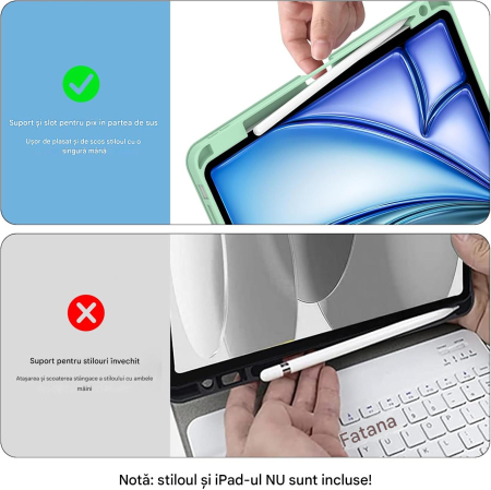 Husa compatibila cu iPad Air 13 M2/M3(2025/2024). carcasa magnetica, Touchpad, Bluetooth [5]