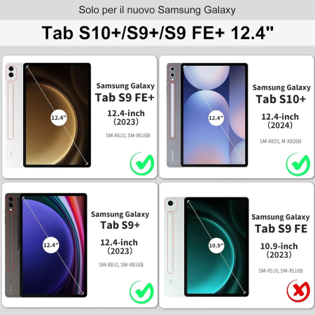 Husa cu tastatura, cu Bluetooth, cu touchpad compatibila cu Samsung Galaxy Tab S10 Plus/S9 FE Plus/S9 Plus [1]
