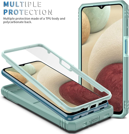 Husa compatibila cu Samsung Galaxy A12 5G, anti-soc, cu suport asezare, verde [4]