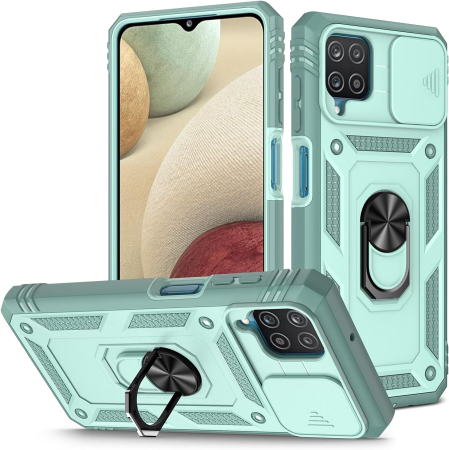 ACCESORII TELEFOANE - Husa compatibila cu Samsung Galaxy A12 5G, anti-soc, cu suport asezare, verde