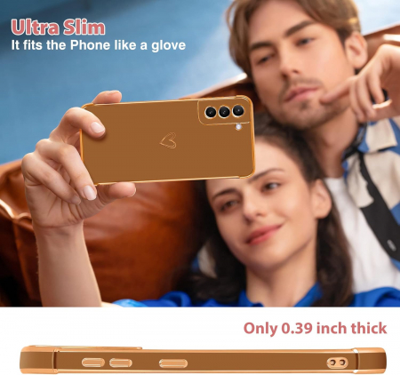 Husa compatibila cu Samsung Galaxy S21 Plus 5G, anti-soc, subtire, elastica, Maro [5]