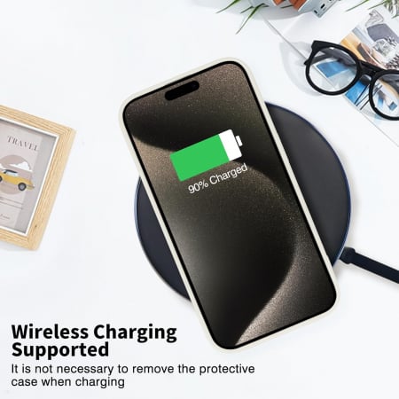 Husa compatibila cu iPhone 15 Pro, anti-soc, subtire, elastica, Alba [6]