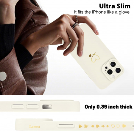 Husa compatibila cu iPhone 15 Pro, anti-soc, subtire, elastica, Alba [4]