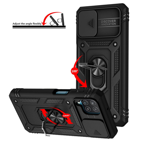 Husa compatibila cu Samsung Galaxy A12 5G, anti-soc, cu suport asezare, negru [4]