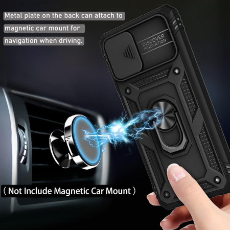 Husa compatibila cu Samsung Galaxy A12 5G, anti-soc, cu suport asezare, negru [2]