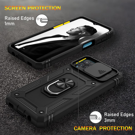 Husa compatibila cu Samsung Galaxy A12 5G, anti-soc, cu suport asezare, negru [5]