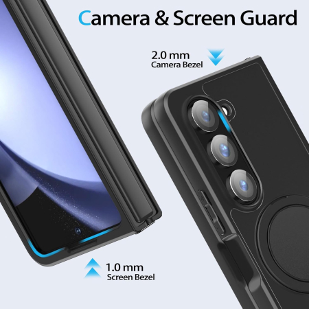 Husa compatibila cu Samsung Galaxy Z Fold 6 (2024) cu suport magnetic, suport inel rotativ 360° [4]