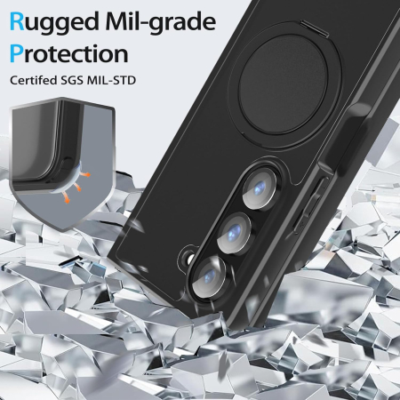 Husa compatibila cu Samsung Galaxy Z Fold 6 (2024) cu suport magnetic, suport inel rotativ 360° [3]