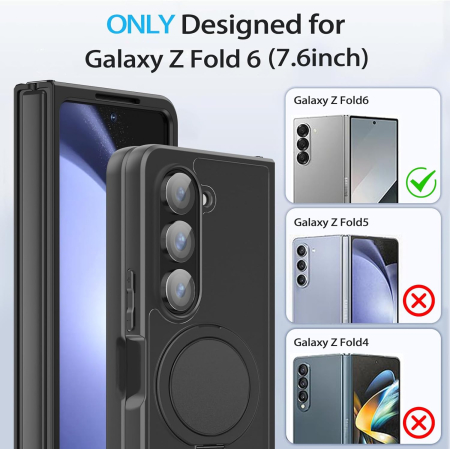 Husa compatibila cu Samsung Galaxy Z Fold 6 (2024) cu suport magnetic, suport inel rotativ 360° [5]
