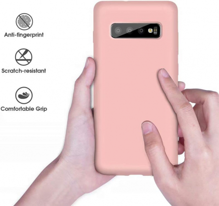 Husa compatibila cu Samsung Galaxy S10 Plus, anti-soc, subtire, elstica, Roz [5]