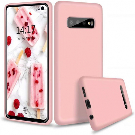 huse protectie - Husa compatibila cu Samsung Galaxy S10 Plus, anti-soc, subtire, elstica, Roz
