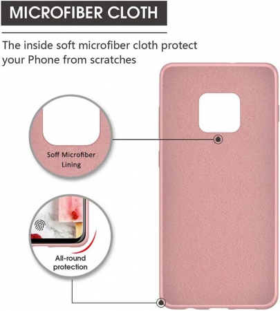 Husa compatibila cu Huawei Mate 20 Pro, anti-soc, subtire, elstica, Roz [3]