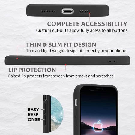 Husa compatibila cu iPhone 13 Pro Max, anti-soc, subtire, elastica, Negru [4]