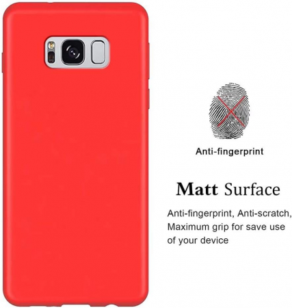 Husa compatibila cu Samsung Galaxy S8 Plus, anti-soc, subtire, elstica, Rosu [5]