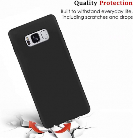 Husa compatibila cu Samsung Galaxy S8 Plus, anti-soc, subtire, elstica, Negru [4]