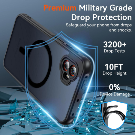 Husa compatibila cu Samsung Galaxy XCover 7 Pro, rezistentă la șocuri, antizgârieturi, mată, translucidă, neagra [4]