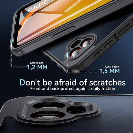 Husa compatibila cu Samsung Galaxy XCover 7 Pro, rezistentă la șocuri, antizgârieturi, mată, translucidă, neagra [5]