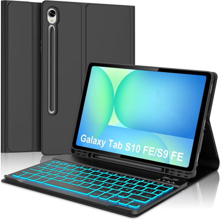 ACCESORII TELEFOANE - Husa cu tastatura Bluetooth, iluminata spate compatibila cu Samsung Galaxy Tab S10 Plus/S9 FE Plus/S9 Plus