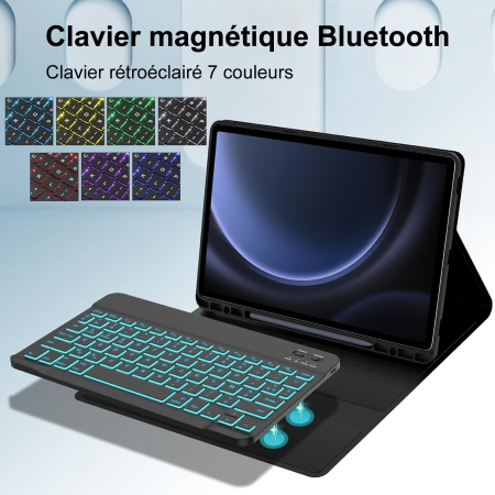 Husa cu tastatura Bluetooth, iluminata spate compatibila cu Samsung Galaxy Tab S10 Plus/S9 FE Plus/S9 Plus [2]