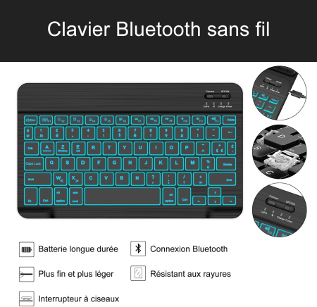 Husa cu tastatura Bluetooth, iluminata spate compatibila cu Samsung Galaxy Tab S10 Plus/S9 FE Plus/S9 Plus [4]