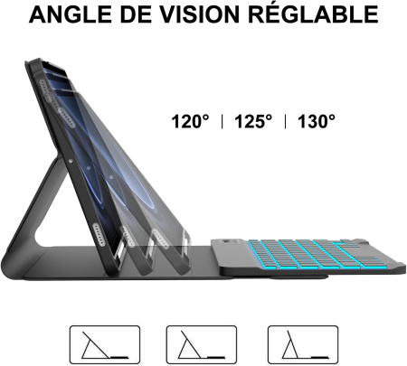 Husa cu tastatura Bluetooth, iluminata spate compatibila cu Samsung Galaxy Tab S10 Plus/S9 FE Plus/S9 Plus [3]