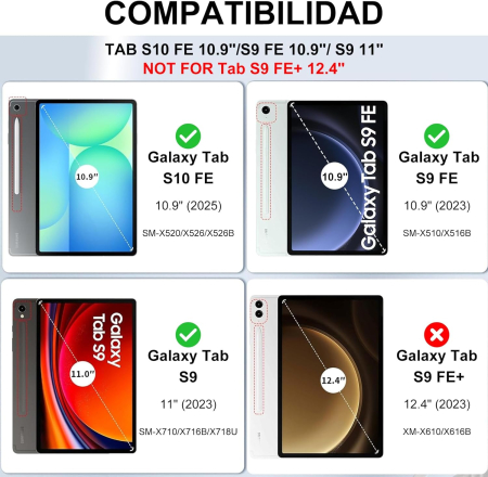 Husa cu tastatura Bluetooth, iluminata spate compatibila cu Samsung Galaxy Tab S10 Plus/S9 FE Plus/S9 Plus [1]