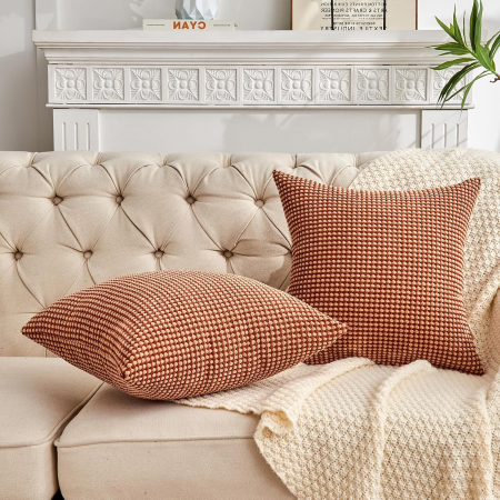 Husa de perina ornamentala 40x40 cm,  model Maro cu galben [1]