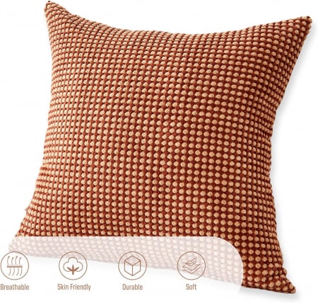 Husa de perina ornamentala 45x45 cm,  model Maro cu galben [5]