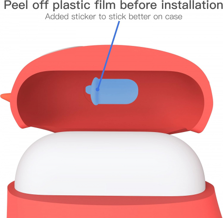 Husă din silicon cu design 3D pentru AirPods 3 (2021), cu carabină, pasare rosie [1]