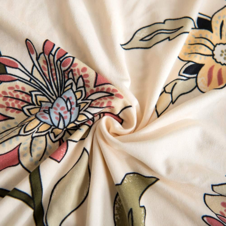 Husa elastica canapea 3 locuri crem cu flori [3]