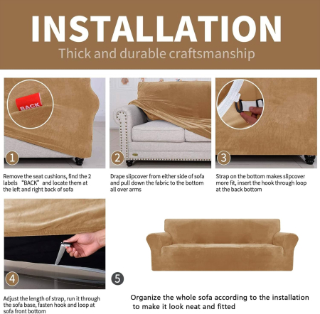 Husa elastica fotoliu 78-116 cm kaki [4]