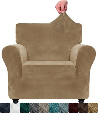 huse canapele - Husa elastica fotoliu 78-116 cm kaki