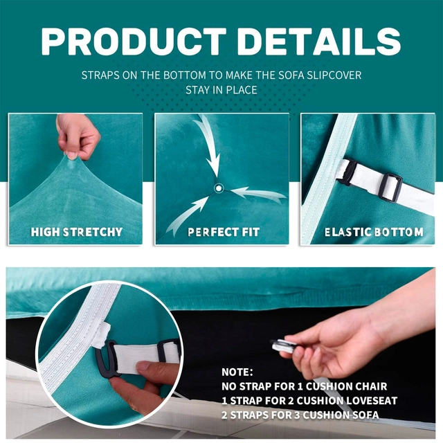Husa elastica fotoliu 78-116 cm albastru paun [2]