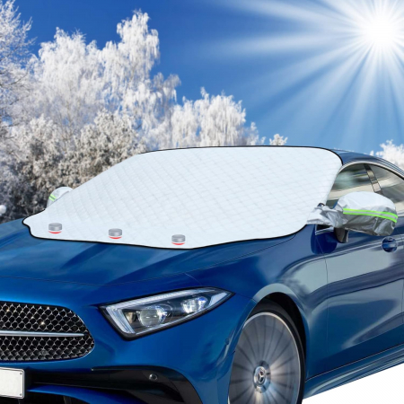 ACCESORII AUTO - Husa groasa protectie parbriz vara/iarna, fixare magneti, contra UV/inghet 157x126 cm