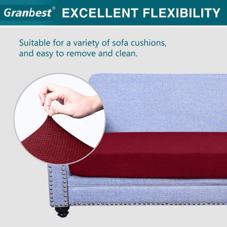 Husa elastica, moale, estetica pentru canapea de 4 locuri vin rosu 230-280 cm [2]