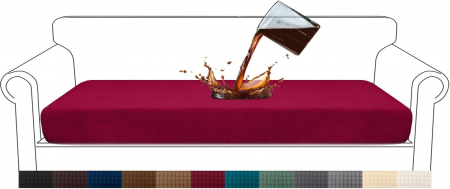 ACCESORII CASA - Husa elastica, moale, estetica pentru canapea de 4 locuri vin rosu 230-280 cm