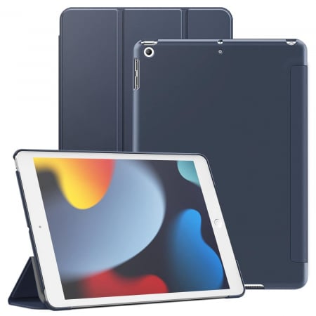 huse protectie - Husă iPad 10,2 inchi (generația a 9-a/8a/a șaptea, 2021/2020/2019), protecție spate tare, atingere moale, trezire/repaus automat (Navy)
