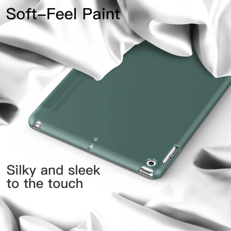 Husă verde pentru iPad 10,2 inchi a 9-a a 8-a a 7-a generație, 2021 2020 2019, carcasă din spate tare, cu suport pentru tabletă la atingere moale, trezire automată [2]